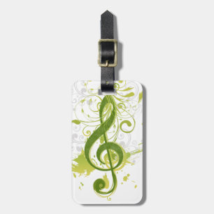 Beautiful and cool music notes with splatter luggage tag