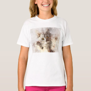 Beautiful and cute playful kitten watercolor T-Shirt