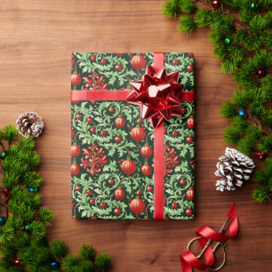 Beautiful and Elegant Damask Christmas Holiday Wrapping Paper