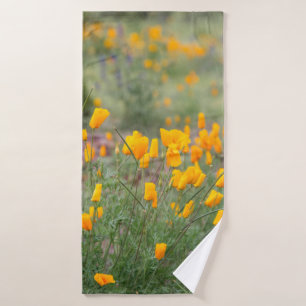 beautiful and fragrant wildflowers growing in tucs bath towel