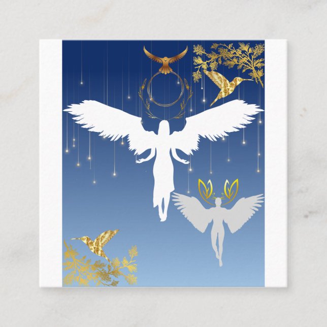 Beautiful and gracious angels  square business card (Front)