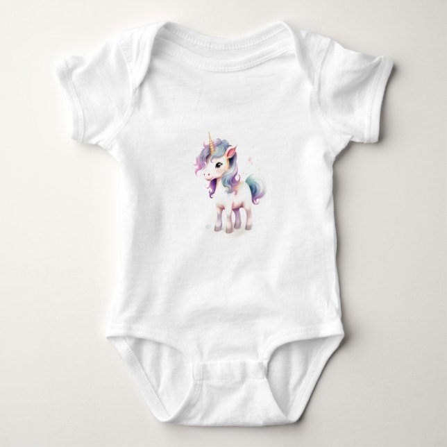 Beautiful and Majestic Unicorn  Baby Bodysuit (Front)