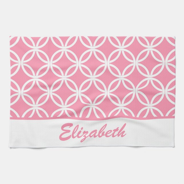 Beautiful and Pink Tea Towel (Horizontal)