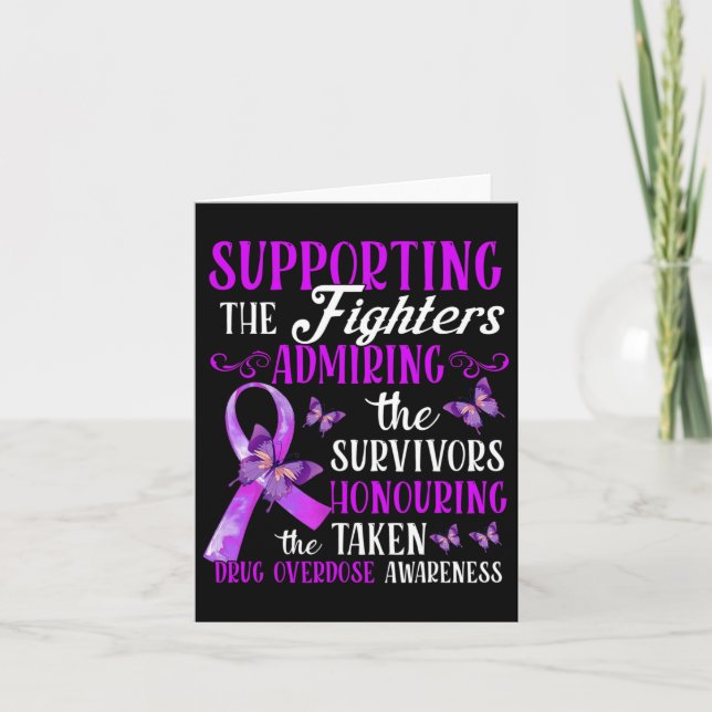 Beautiful And Supportive Drug Overdose Awareness 2 Card (Front)
