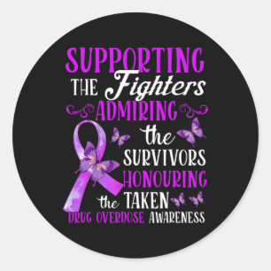 Beautiful And Supportive Drug Overdose Awareness 2 Classic Round Sticker