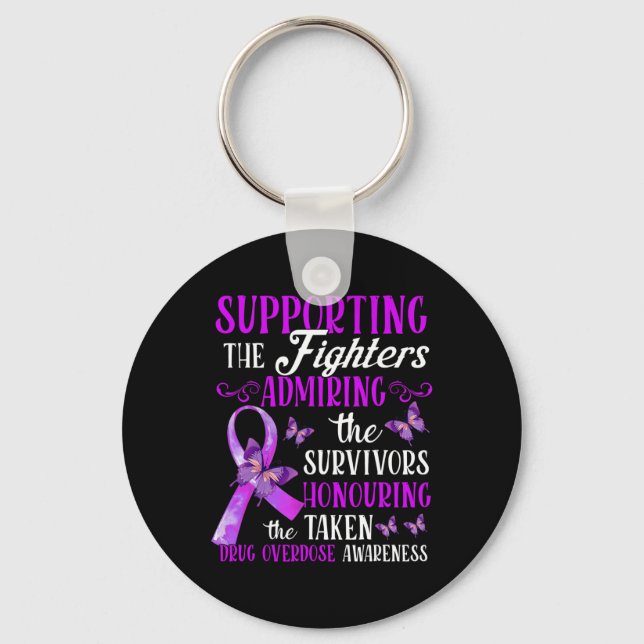 Beautiful And Supportive Drug Overdose Awareness 2 Key Ring (Front)