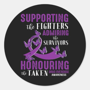 Beautiful and Supportive Drug Overdose Awareness Classic Round Sticker
