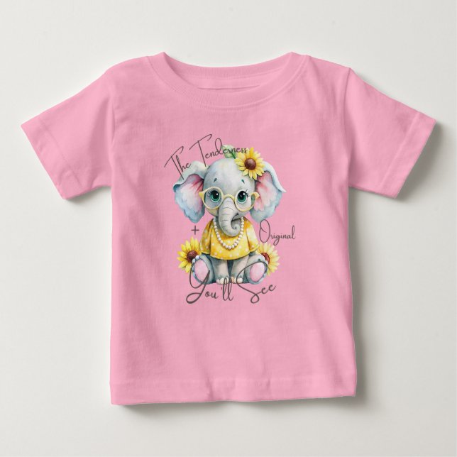 Beautiful and Tender Elephant Original Baby T-Shirt (Front)