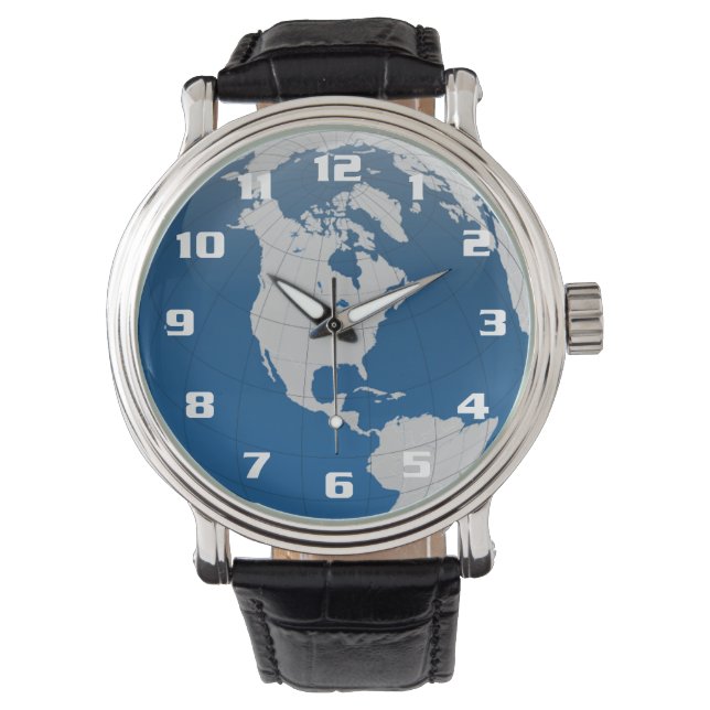 Beautiful and unique earth and the globe watch (Front)