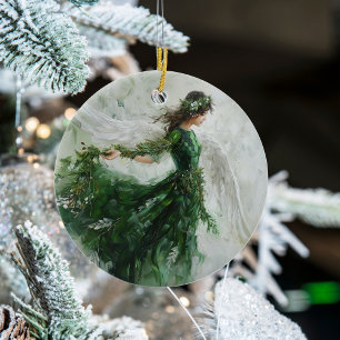 Beautiful and Unique Green Angel Ornament
