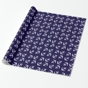 Beautiful and Unique Nautical Theme Anchor Pattern Wrapping Paper