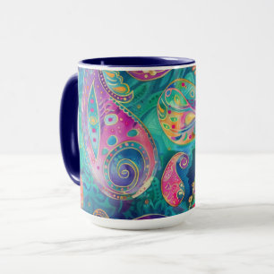 Beautiful and Vibrant Whimsical Paisley Mug