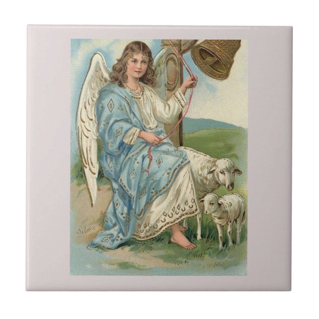 Beautiful Angel And Golden Bell Tile (Front)