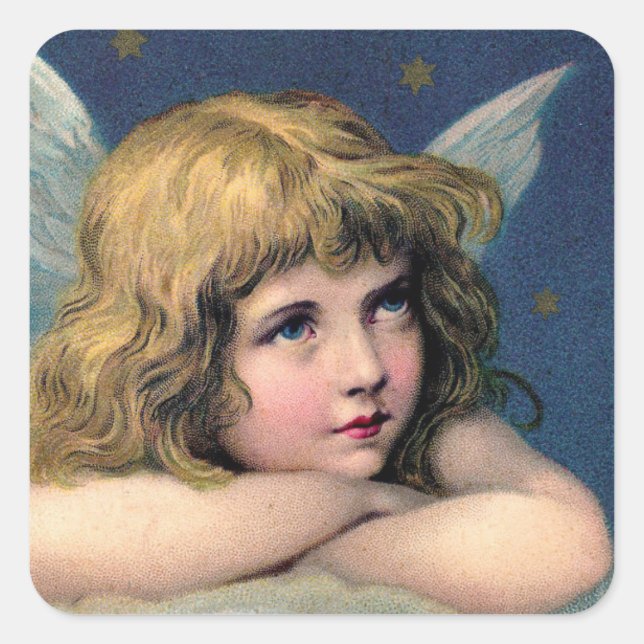 Beautiful Angel Etching Square Sticker (Front)