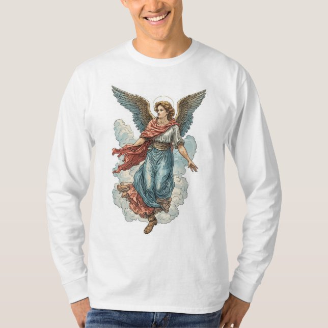Beautiful Angel Men's Christian Long Sleeve Tee (Front)