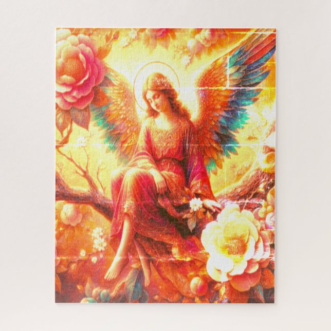 Beautiful Angel Sitting on a Tree Limb Jigsaw Puzzle (Vertical)