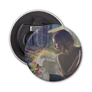 Beautiful Angel with Fairy Fantasy Art Bottle Opener