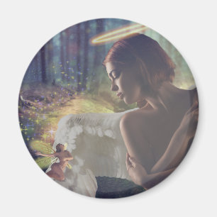 Beautiful Angel with Fairy Fantasy Art Magnet