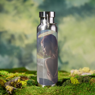Beautiful Angel with Fairy Fantasy Art Water Bottle