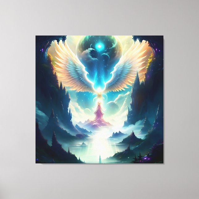 Beautiful Angelic Landscape Six Canvas Print (Front)