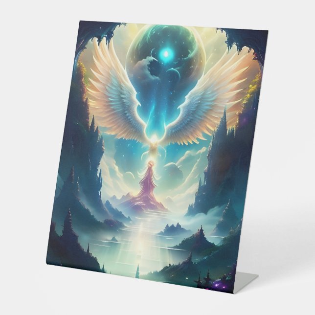 Beautiful Angelic Landscape Six Pedestal Sign (Front)