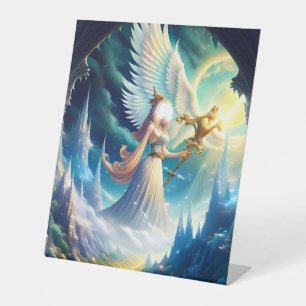 Beautiful Angelic Landscape Two Pedestal Sign