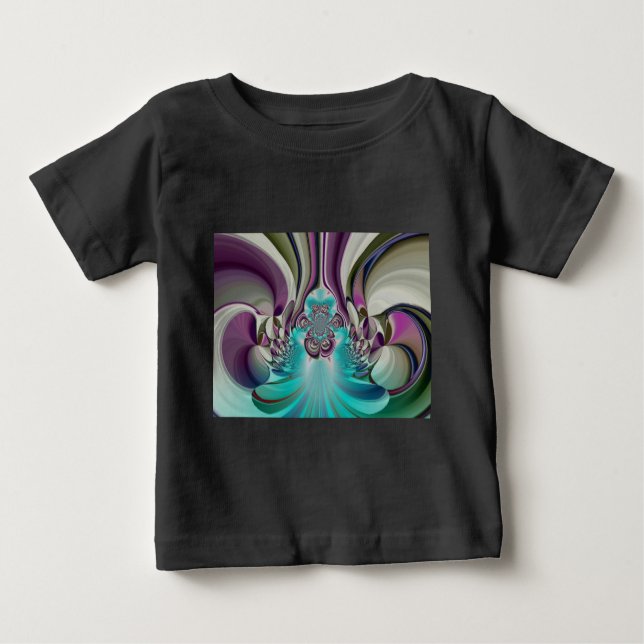 Beautiful Angelic Purple and Cyan Abstract Print Baby T-Shirt (Front)