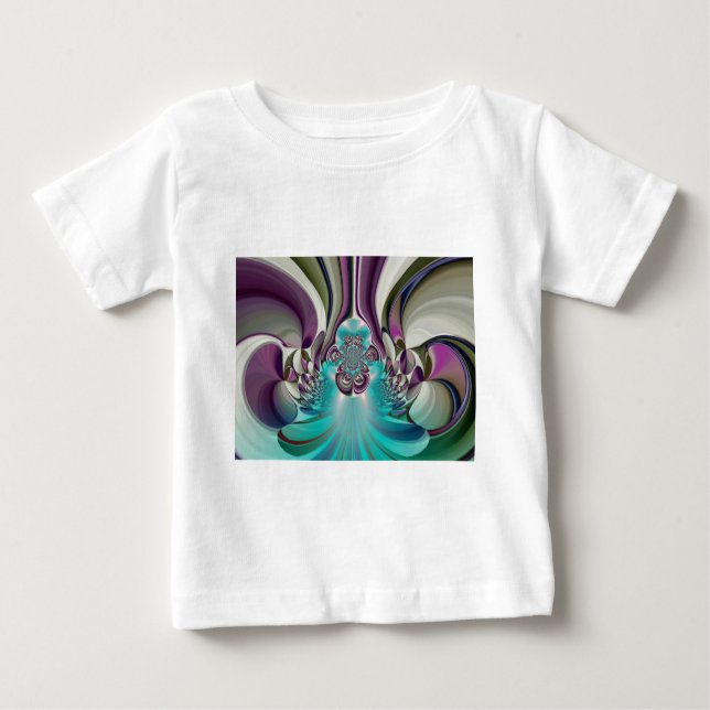 Beautiful Angelic Purple and Cyan Abstract Print Baby T-Shirt (Front)