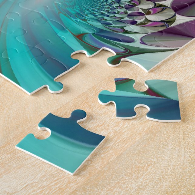 Beautiful Angelic Purple and Cyan Abstract Print Jigsaw Puzzle (Side)