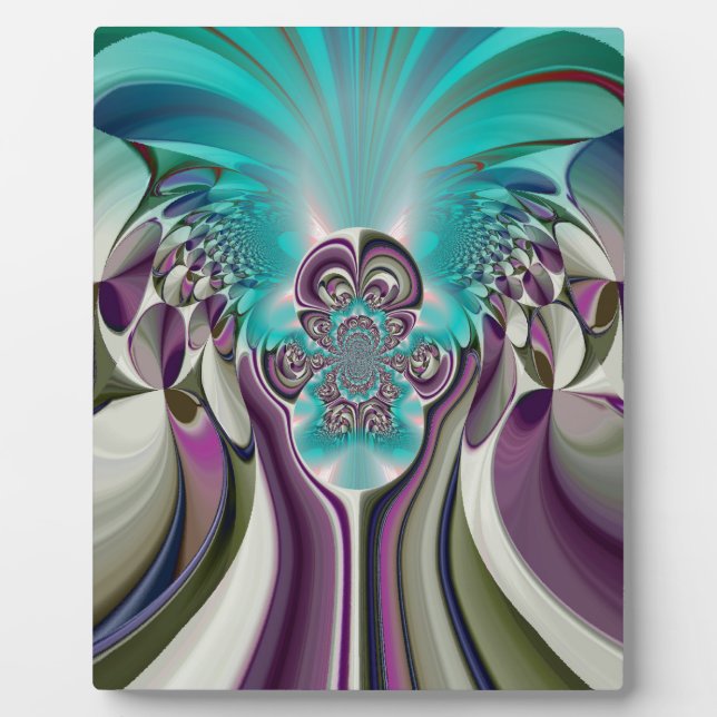 Beautiful Angelic Purple and Cyan Abstract Print Plaque (Front)