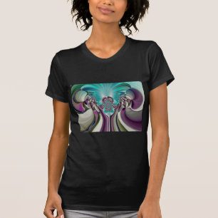 Beautiful Angelic Purple and Cyan Abstract Print T-Shirt