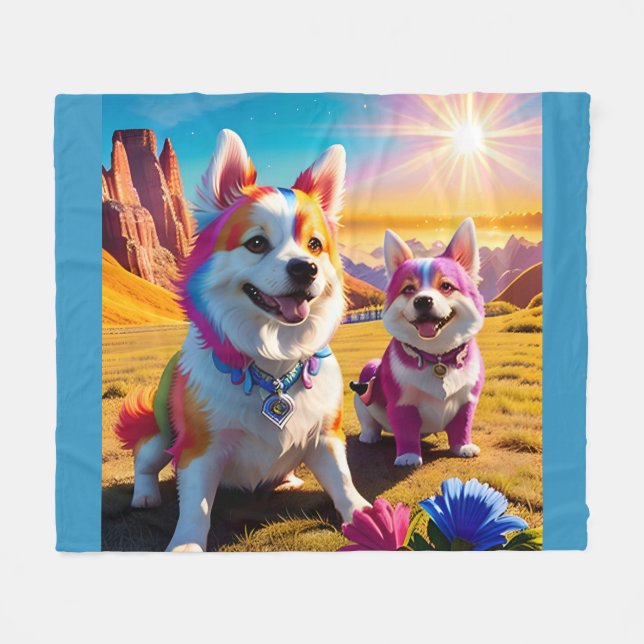 Beautiful Animal Four Fleece Blanket (Front (Horizontal))