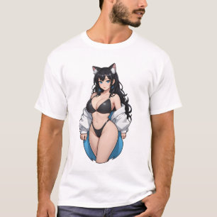 Beautiful anime cat girl T-Shirt