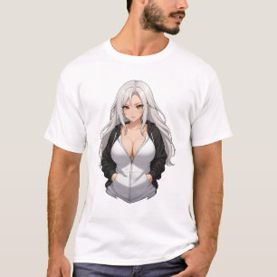 Beautiful anime girl wearing a hoodie T-Shirt