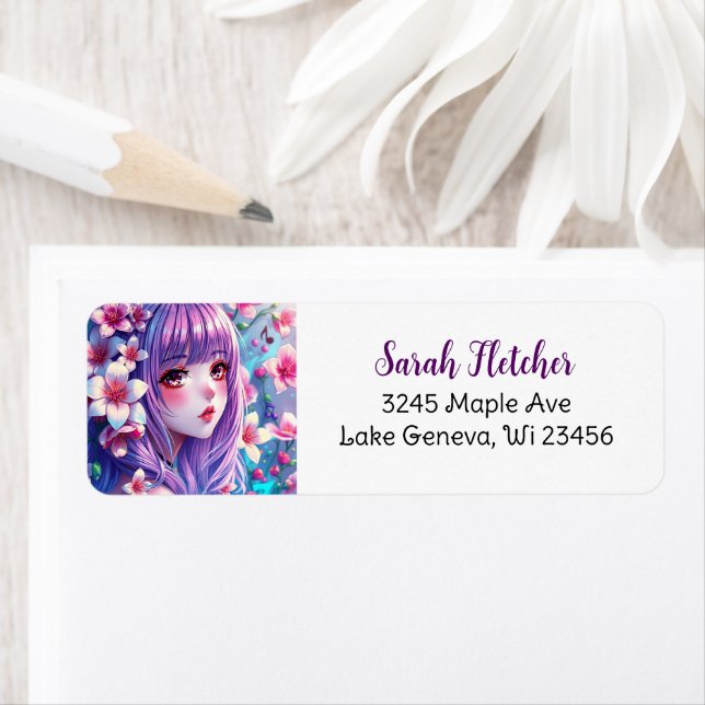 Beautiful Anime Girl with Purple Hair (Insitu)