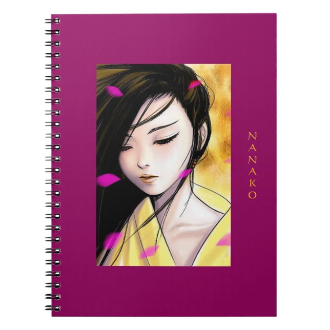Beautiful Anime Woman Artwork Personalised Notebook (Front)