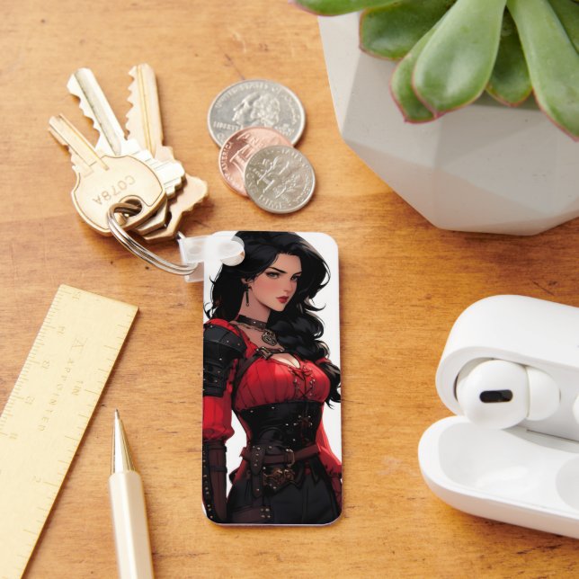 Beautiful Anime Woman Fantasy Key Ring (Desk)