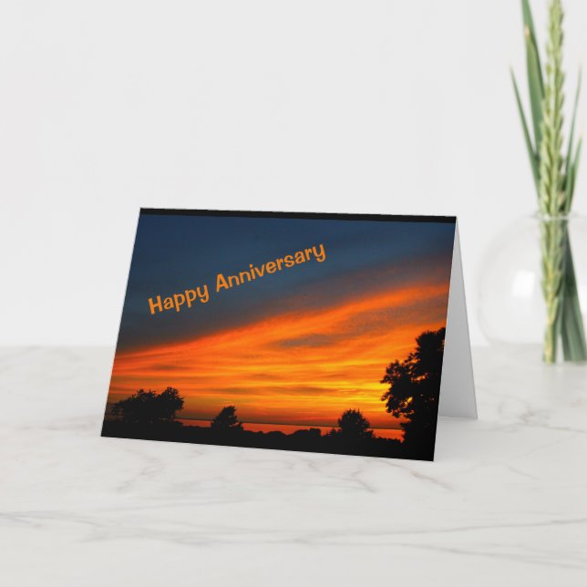 Beautiful Anniversary From Sunrise To Sunset Card (Front)