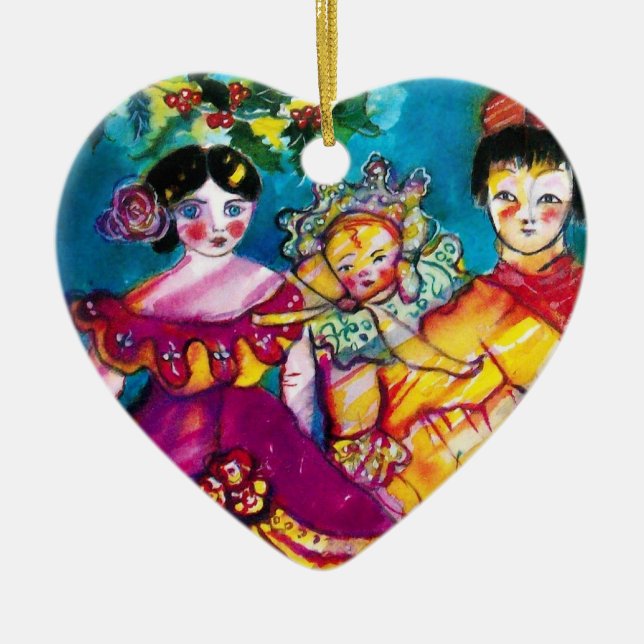 BEAUTIFUL ANTIQUE DOLLS CERAMIC TREE DECORATION (Front)