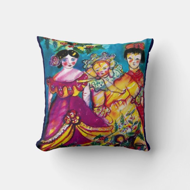 BEAUTIFUL ANTIQUE DOLLS CUSHION (Front)