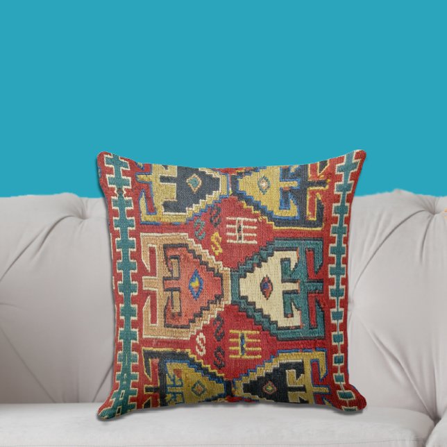Beautiful Antique Tribal Kilim Style Rug Design Cushion (Creator Uploaded)