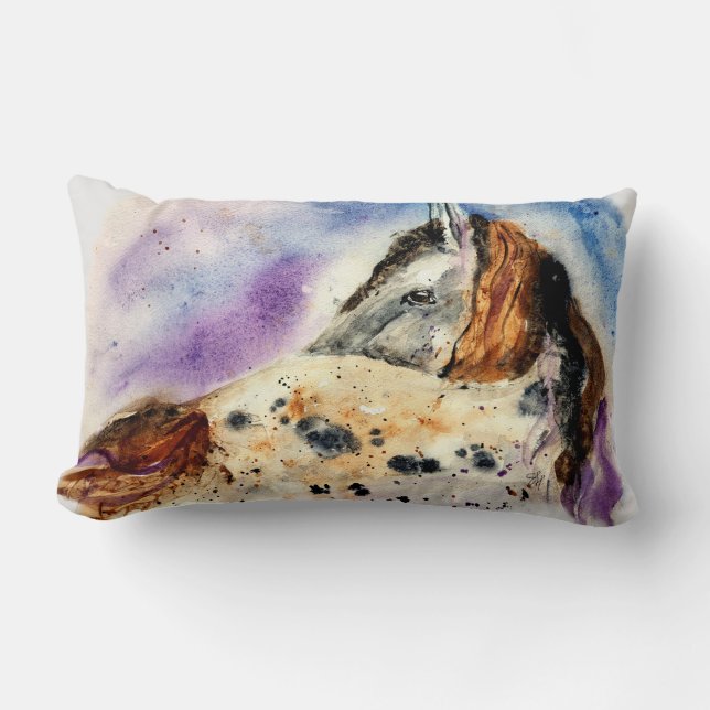 Beautiful Appaloosa Horse Throw Pillow LG Rectangl (Front)