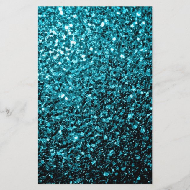 Beautiful Aqua blue glitter sparkles Flyer (Front)