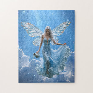 Beautiful Aquarius Fairy in the Clouds Jigsaw Puzzle
