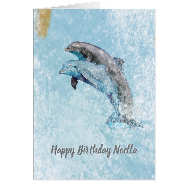 Beautiful Aquatic Theme Jumping Dolphins Art (Front)