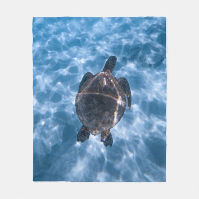 Beautiful Aquatic Turtle | Best gift for sea life Fleece Blanket (Front)