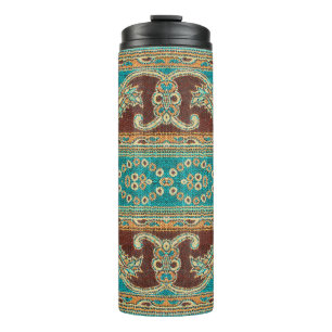 Beautiful, arab, arabic, arabian, arabian fabric thermal tumbler