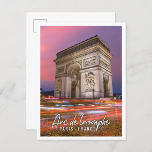 Beautiful Arc de Triomphe Paris France Postcard