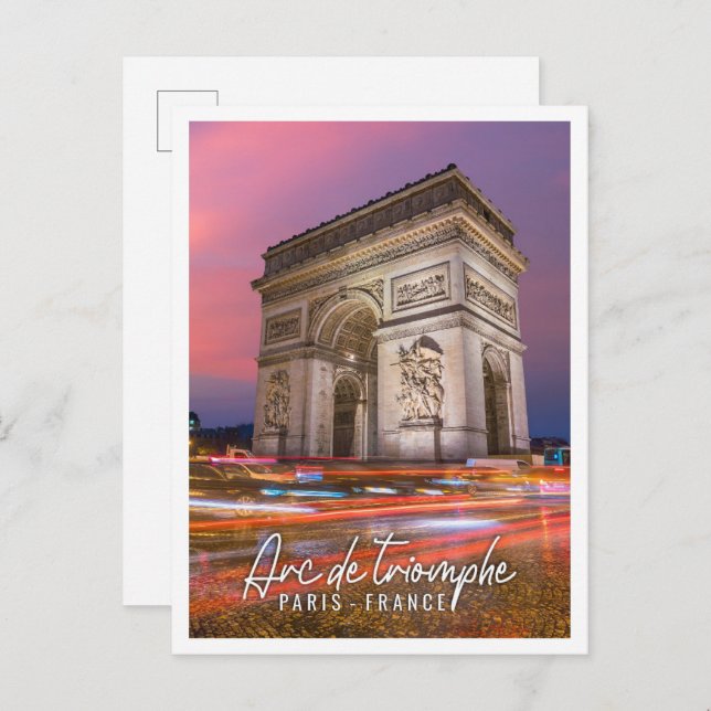 Beautiful Arc de Triomphe Paris France Postcard (Front/Back)