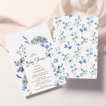 Beautiful Arch Blue Wildflower Baby Shower